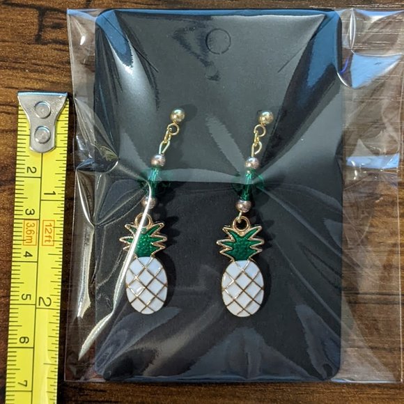 White Pineapple Earrings - Picture 7 of 7